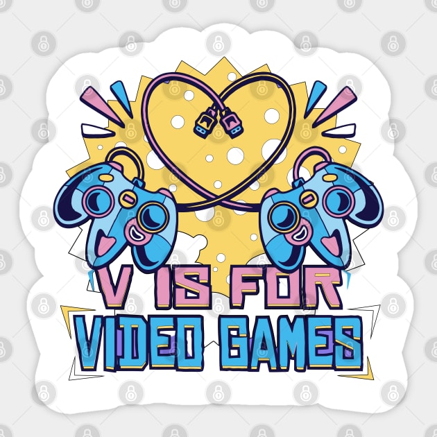 v is for video games #3 Sticker by XYDstore